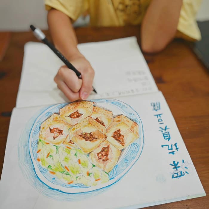上週末的假日作業是畫出自己喜歡的食物